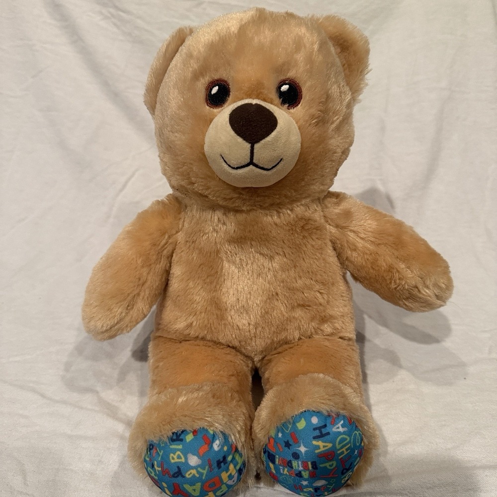 2022 Build A Bear Happy Birthday Brown Teddy Bear Plush Stuffed Animal 15" BAB
